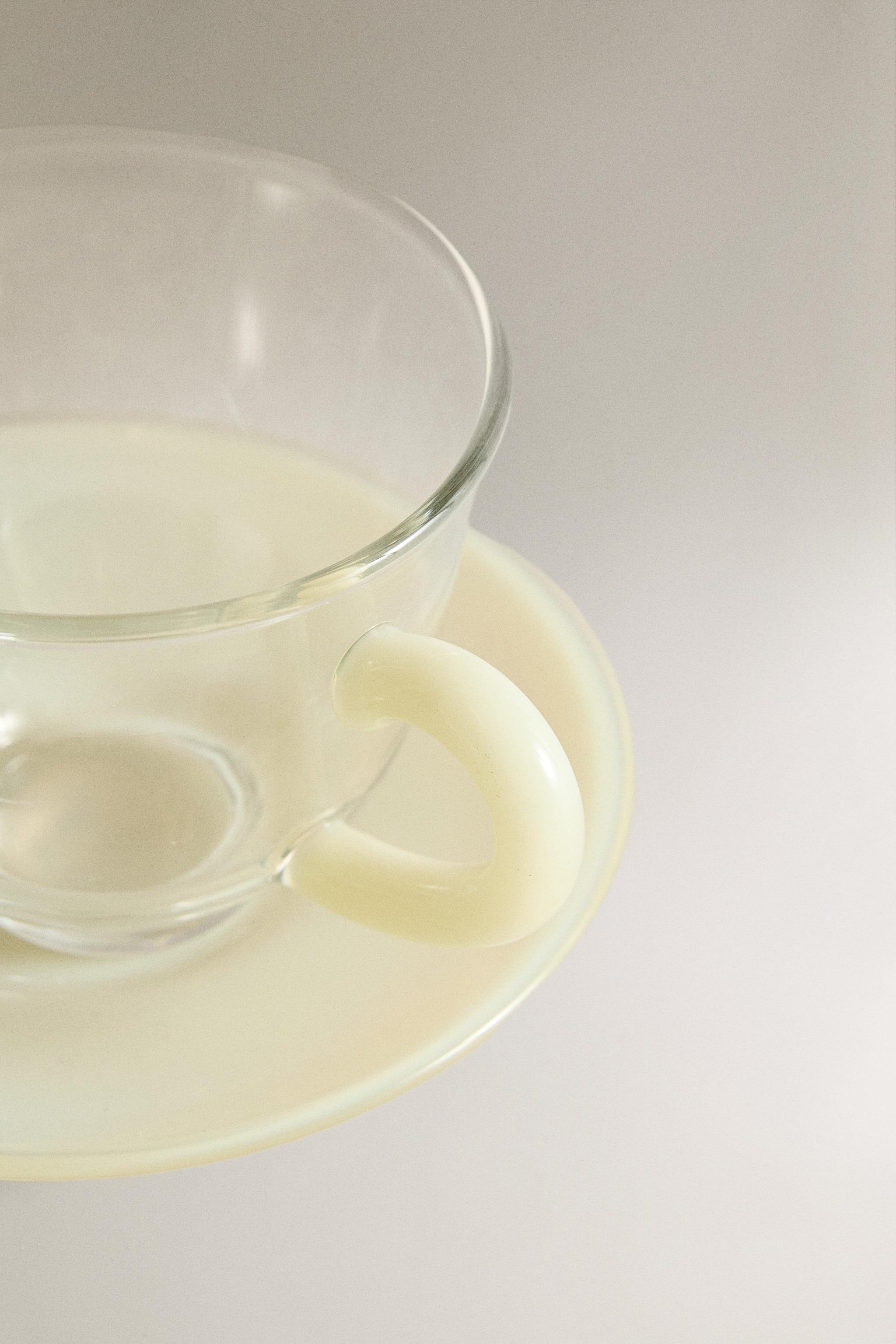 TASSE À CAFÉ ET SOUCOUPE EN BOROSILICATE COULEUR